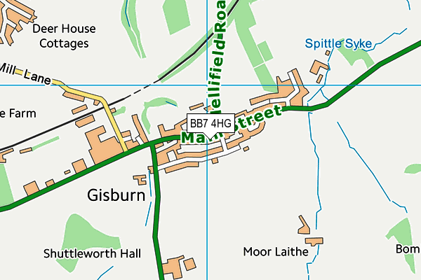 BB7 4HG map - OS VectorMap District (Ordnance Survey)