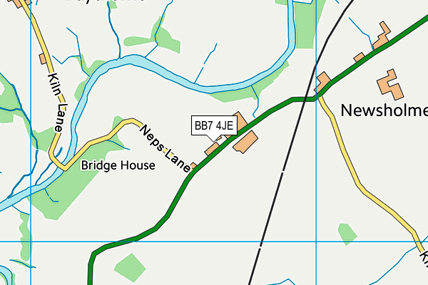 BB7 4JE map - OS VectorMap District (Ordnance Survey)