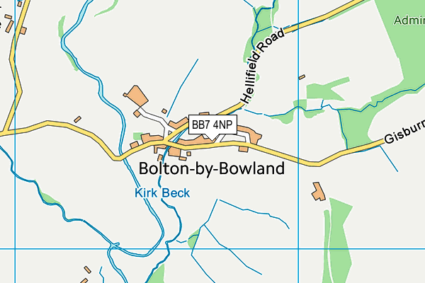 Bolton by Bowland Church of England Voluntary Aided Primary School map (BB7 4NP) - OS VectorMap District (Ordnance Survey)