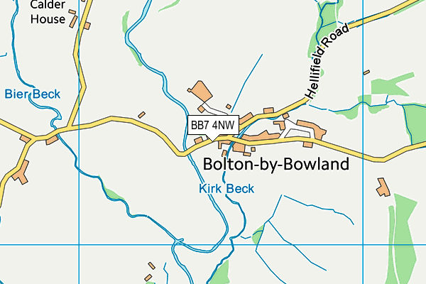 Bolton By Bowland Cricket Club map (BB7 4NW) - OS VectorMap District (Ordnance Survey)