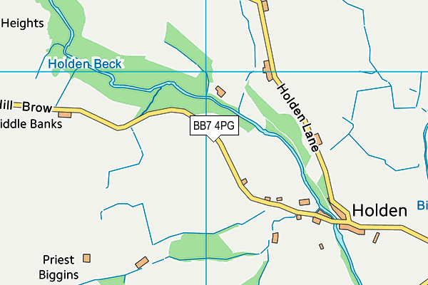 BB7 4PG map - OS VectorMap District (Ordnance Survey)