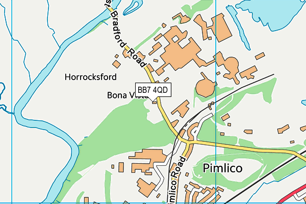 BB7 4QD map - OS VectorMap District (Ordnance Survey)