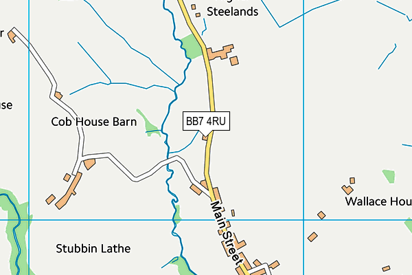 BB7 4RU map - OS VectorMap District (Ordnance Survey)