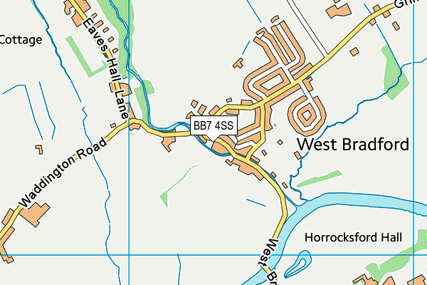 BB7 4SS map - OS VectorMap District (Ordnance Survey)