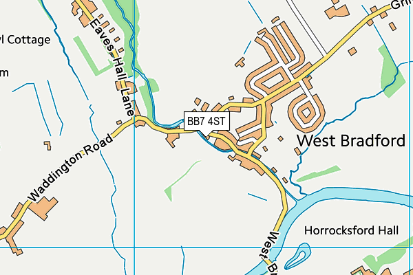 BB7 4ST map - OS VectorMap District (Ordnance Survey)