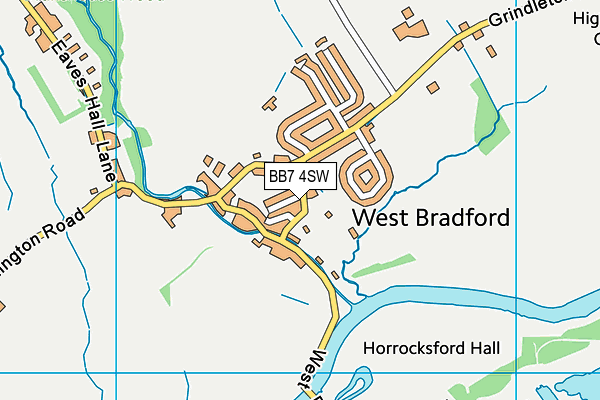 BB7 4SW map - OS VectorMap District (Ordnance Survey)