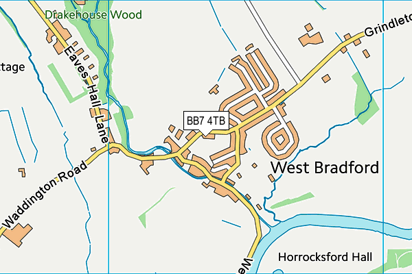 BB7 4TB map - OS VectorMap District (Ordnance Survey)