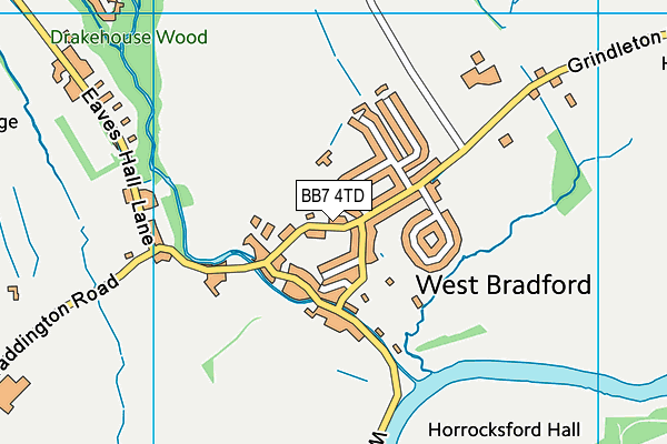 BB7 4TD map - OS VectorMap District (Ordnance Survey)