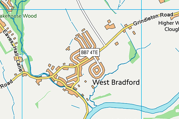 BB7 4TE map - OS VectorMap District (Ordnance Survey)