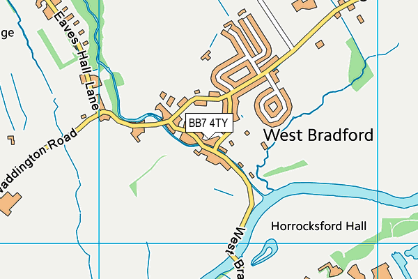 BB7 4TY map - OS VectorMap District (Ordnance Survey)