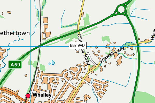 BB7 9AD map - OS VectorMap District (Ordnance Survey)