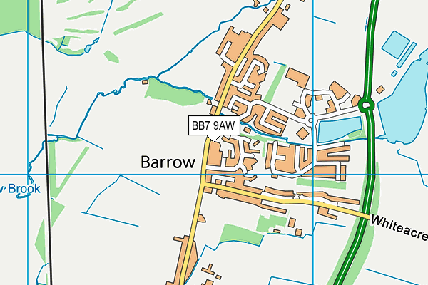 BB7 9AW map - OS VectorMap District (Ordnance Survey)