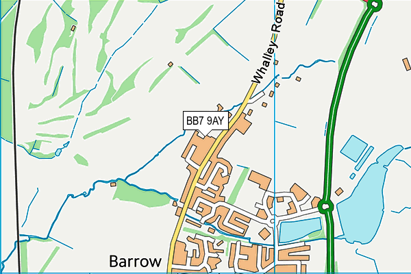 BB7 9AY map - OS VectorMap District (Ordnance Survey)
