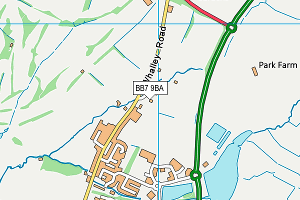 BB7 9BA map - OS VectorMap District (Ordnance Survey)