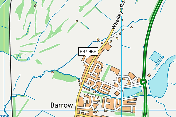 BB7 9BF map - OS VectorMap District (Ordnance Survey)