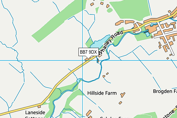BB7 9DX map - OS VectorMap District (Ordnance Survey)