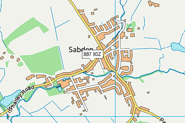 BB7 9DZ map - OS VectorMap District (Ordnance Survey)
