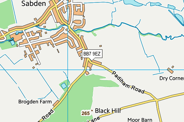 BB7 9EZ map - OS VectorMap District (Ordnance Survey)