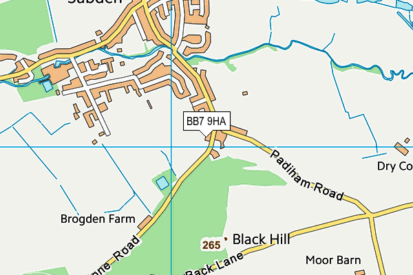 BB7 9HA map - OS VectorMap District (Ordnance Survey)