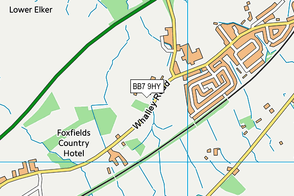Foxfields Country Hotel map (BB7 9HY) - OS VectorMap District (Ordnance Survey)