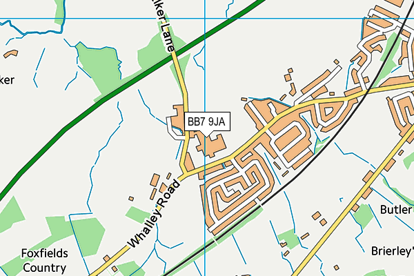 St Augustine's Roman Catholic High School map (BB7 9JA) - OS VectorMap District (Ordnance Survey)