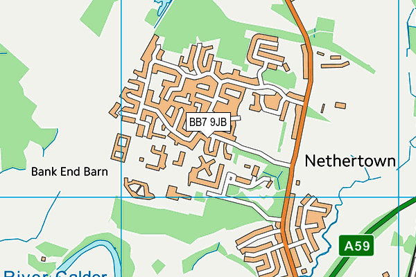 BB7 9JB map - OS VectorMap District (Ordnance Survey)
