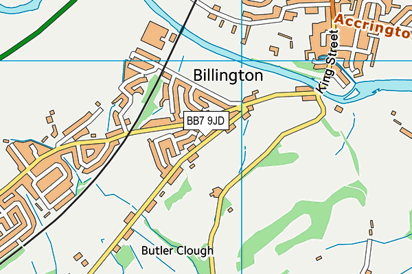 BB7 9JD map - OS VectorMap District (Ordnance Survey)