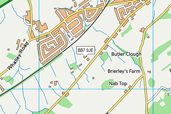 BB7 9JE map - OS VectorMap District (Ordnance Survey)