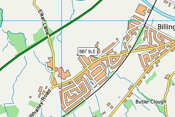 BB7 9LE map - OS VectorMap District (Ordnance Survey)