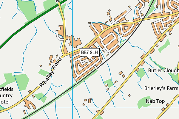 BB7 9LH map - OS VectorMap District (Ordnance Survey)