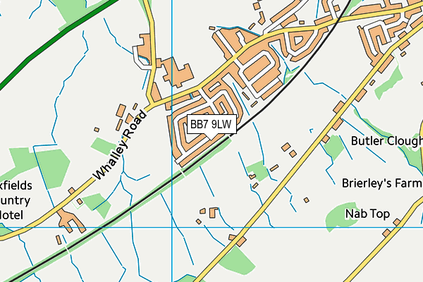 BB7 9LW map - OS VectorMap District (Ordnance Survey)
