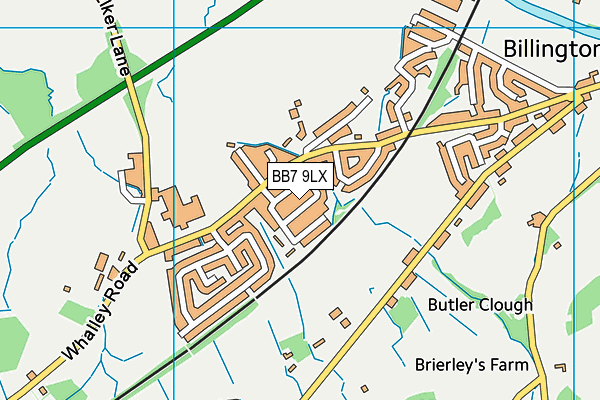 BB7 9LX map - OS VectorMap District (Ordnance Survey)