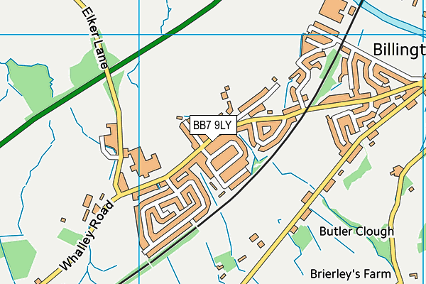 BB7 9LY map - OS VectorMap District (Ordnance Survey)