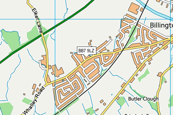BB7 9LZ map - OS VectorMap District (Ordnance Survey)