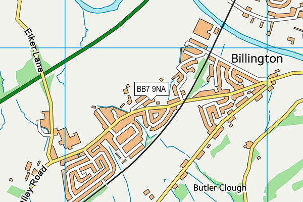 BB7 9NA map - OS VectorMap District (Ordnance Survey)