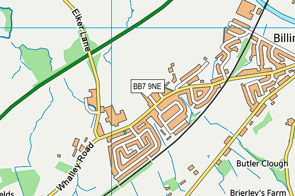 BB7 9NE map - OS VectorMap District (Ordnance Survey)