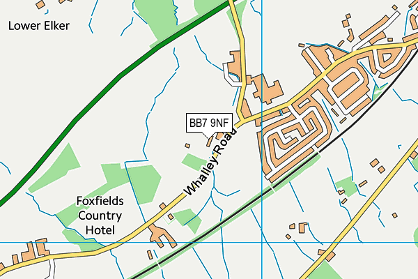 BB7 9NF map - OS VectorMap District (Ordnance Survey)