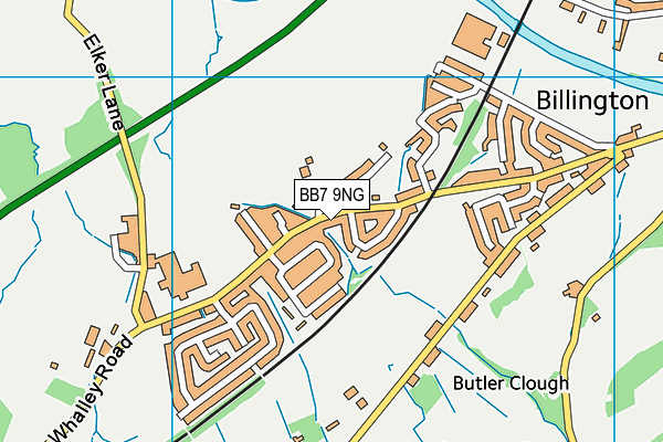 BB7 9NG map - OS VectorMap District (Ordnance Survey)