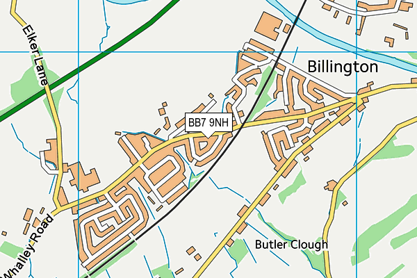 BB7 9NH map - OS VectorMap District (Ordnance Survey)