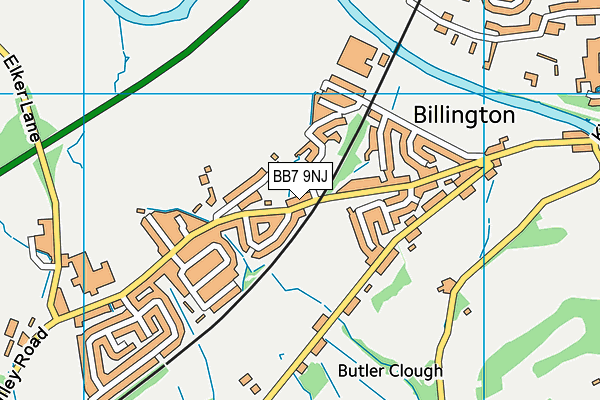 BB7 9NJ map - OS VectorMap District (Ordnance Survey)