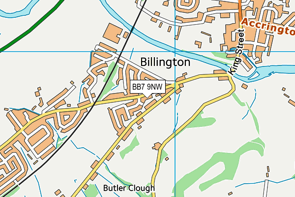 BB7 9NW map - OS VectorMap District (Ordnance Survey)
