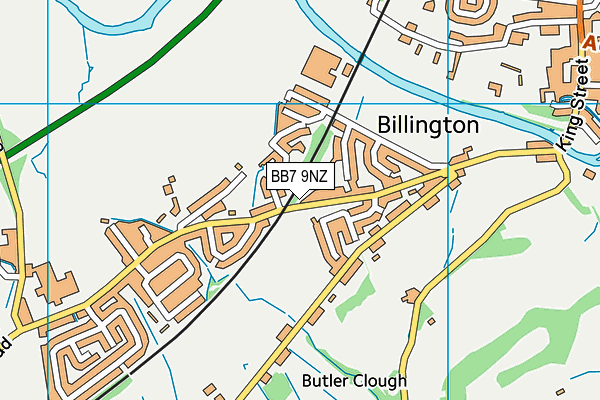 BB7 9NZ map - OS VectorMap District (Ordnance Survey)