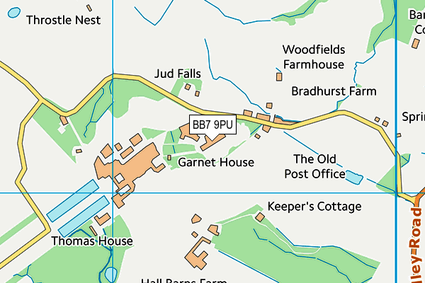 BB7 9PU map - OS VectorMap District (Ordnance Survey)