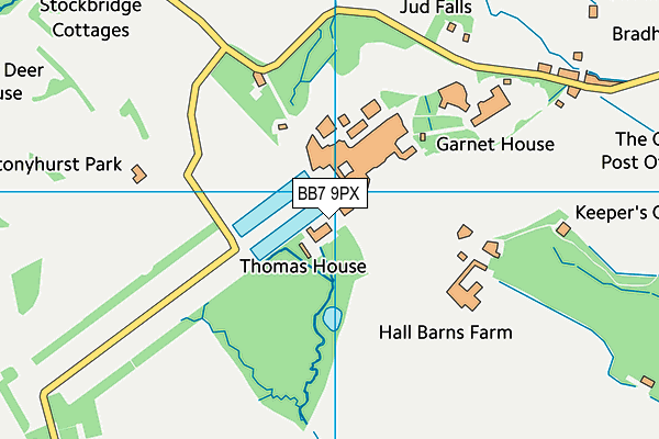 BB7 9PX map - OS VectorMap District (Ordnance Survey)