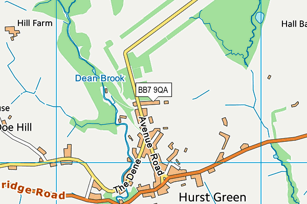 Hurst Green Football Club map (BB7 9QA) - OS VectorMap District (Ordnance Survey)
