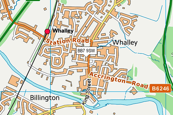 Map of THE WHALLEY WINE SHOP LTD at district scale