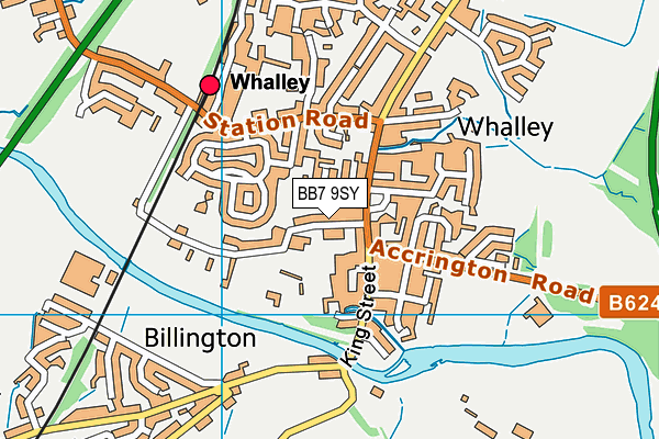 Whalley C Of E Primary School map (BB7 9SY) - OS VectorMap District (Ordnance Survey)