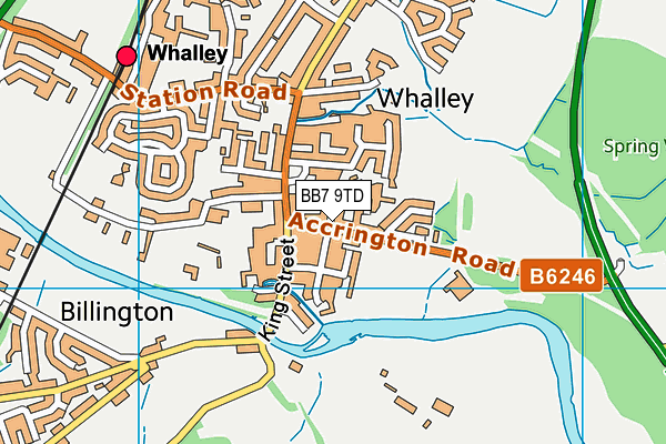 Whalley Village Hall map (BB7 9TD) - OS VectorMap District (Ordnance Survey)