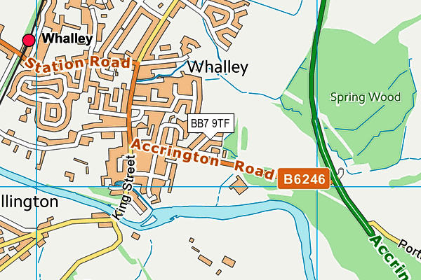 BB7 9TF map - OS VectorMap District (Ordnance Survey)