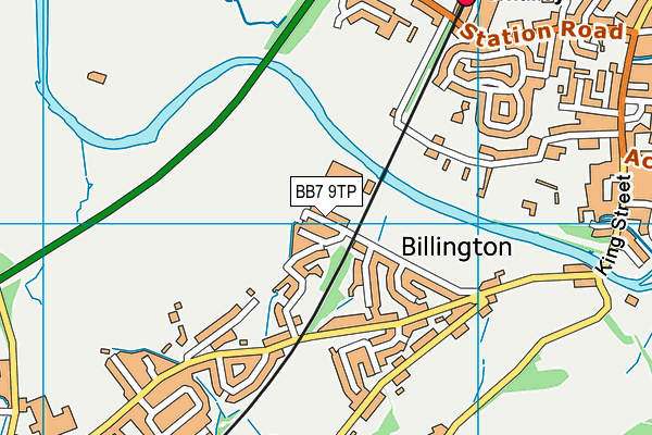 BB7 9TP map - OS VectorMap District (Ordnance Survey)